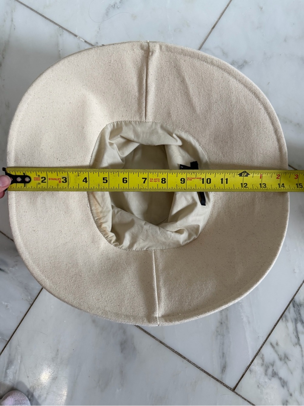 Jenni Kayne Women S/M Oatmeal 100% Cotton Canvas Wide Brim Lined Floppy Sun Hat - Picture 6 of 6